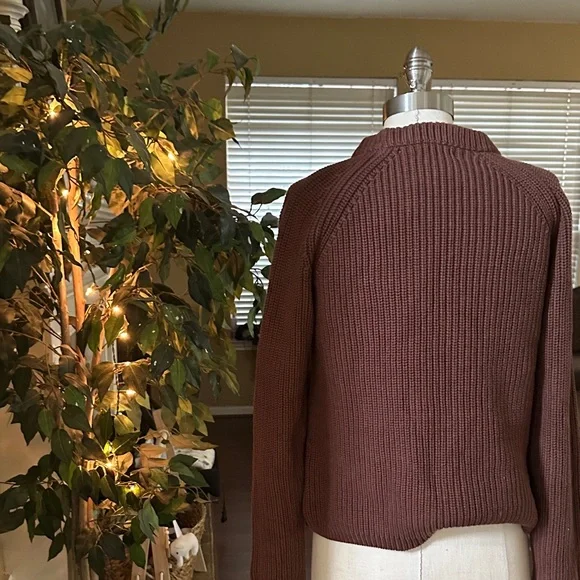 Quince Chocolate Brown Crew Neck Sweater - Picture 3 of 4